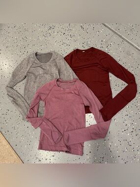 Lululemon swiftly 2.0 waist length* set of 3 tops - size 0
